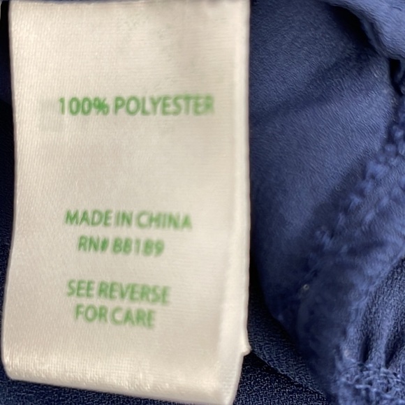 Lilly Pulitzer Tensley Peplum Hem Peasant blouse Navy Size Small - Picture 7 of 8